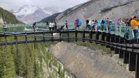 Gläserne Plattform am Athabasca Gletscher 