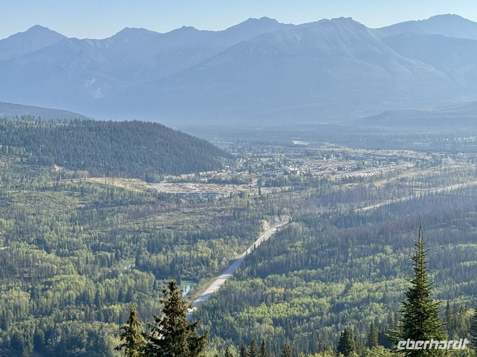 5. Tag – Jasper bis Prince George – Blick auf Jasper von der Talstation der Jasper Skytram