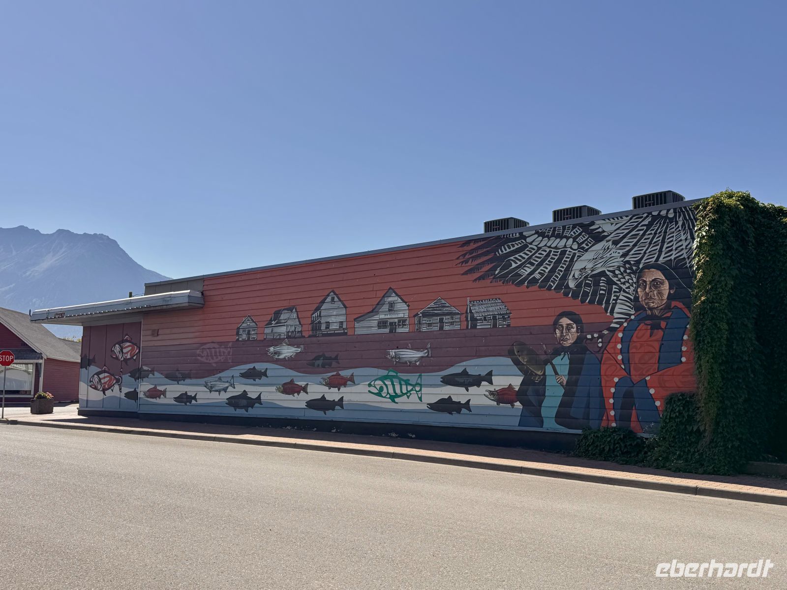 7. Tag – Smithers bis Stewart – Wandgemälde in Old Hazelton