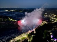 7. Tag – Toronto bis Niagara Falls – Niagarafälle – Horseshoe Falls vom Skylon Tower bei Nacht