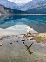Bow Gletscher im Hintergrund, Reiseleitung in Form