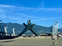 Die Olympische Fackel ganz nahe unseres Hotels 