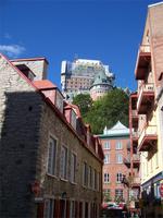 Blick hinauf zur Oberstadt Quebecs