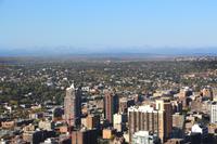 Blick vom Calgary Tower - im Hintergrund die Rocky Mountains