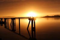 Sonnenuntergang an der Cow Bay in Prince Rupert am Pazifik