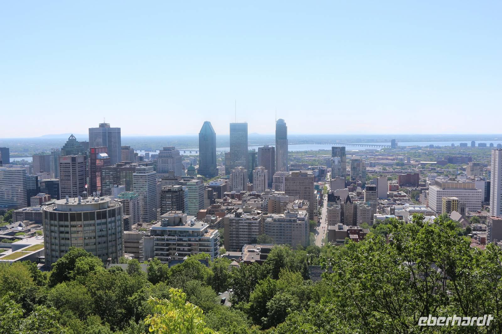 Blick vom Berg Mont Royal auf Montreal