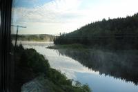 Morgenstimmung beim Blick aus dem Zug