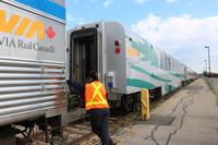 In Edmonton - ein neuer Panoramawagen wird angekoppelt