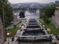 Ottawa - verschwommener Blick auf die Schleusen des Rideau Kanals