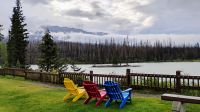 Blick auf den Athabaska River von unserer Unterkunft 