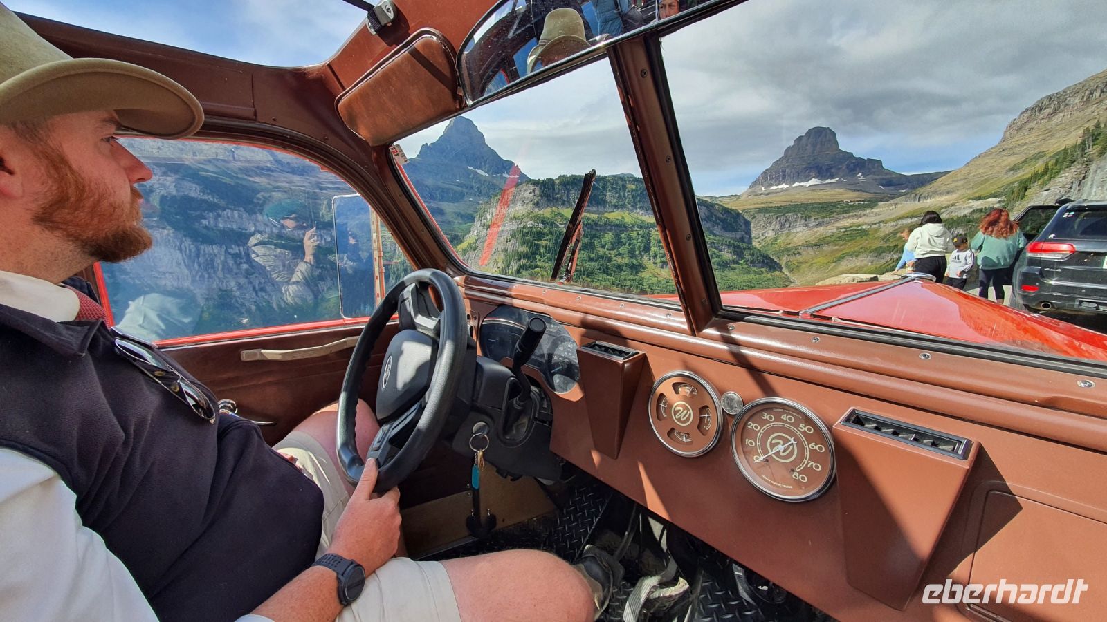 Red-Bus-Tour im Glacier-Nationalpark in Montana - unser Fahrer Joe