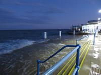 Flut vor unserem Hotel