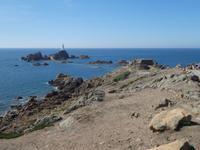 Jersey, Corbier Leuchtturm bei Flut