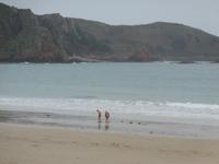 Jersey, Baden im 10° kalten Wasser 