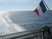 Auf der Fähre nach Sark - es ist eine französische Fährgesellschaft