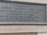 Gedenktafel für Carteret, der New Jersey den Namen gab