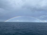 Regenbogen auf der Fährfahrt nach Jersey