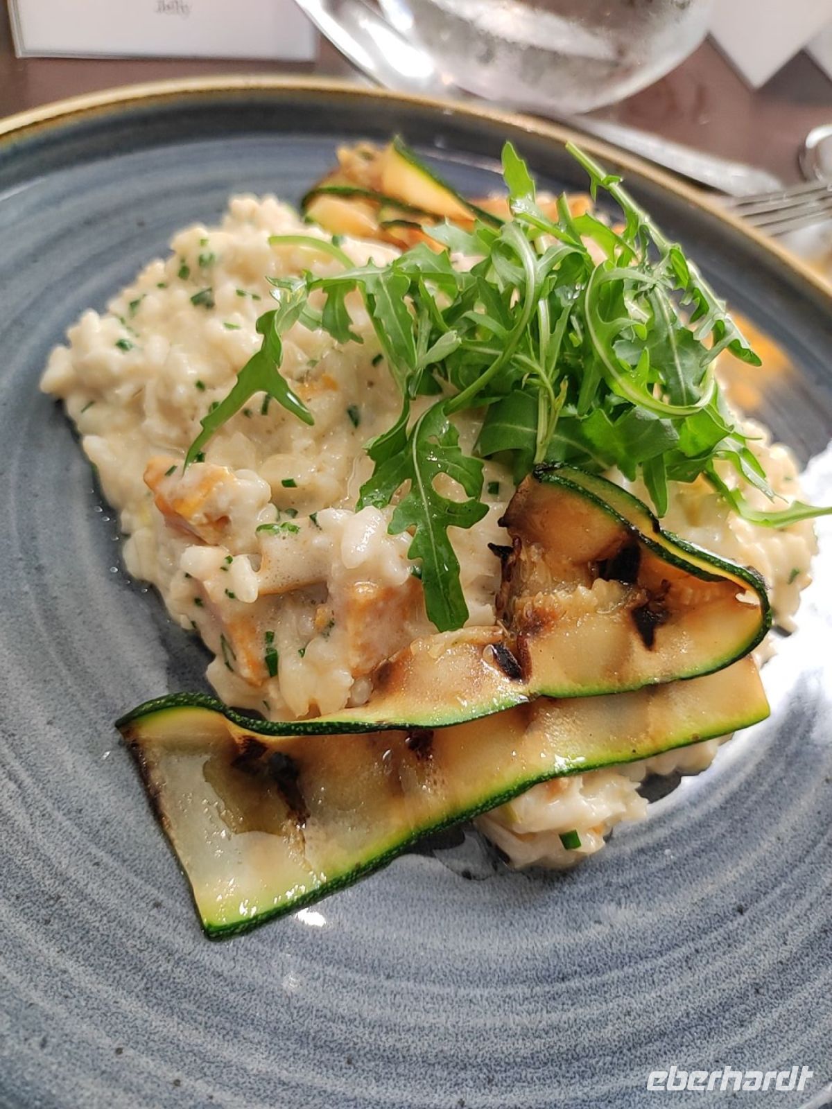 Pilz Risotto mit Zucchini und Rucola