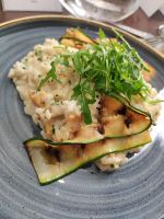 Pilz Risotto mit Zucchini und Rucola
