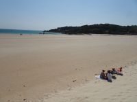 Jersey, wunderbarer Strand St. Belades Bay bei Ebbe
