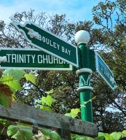 Wegweiser zur Boley Bay - Straßenschild auf Jersey