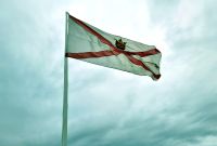 114 Flagge von Jersey auf Elizabeth Castle