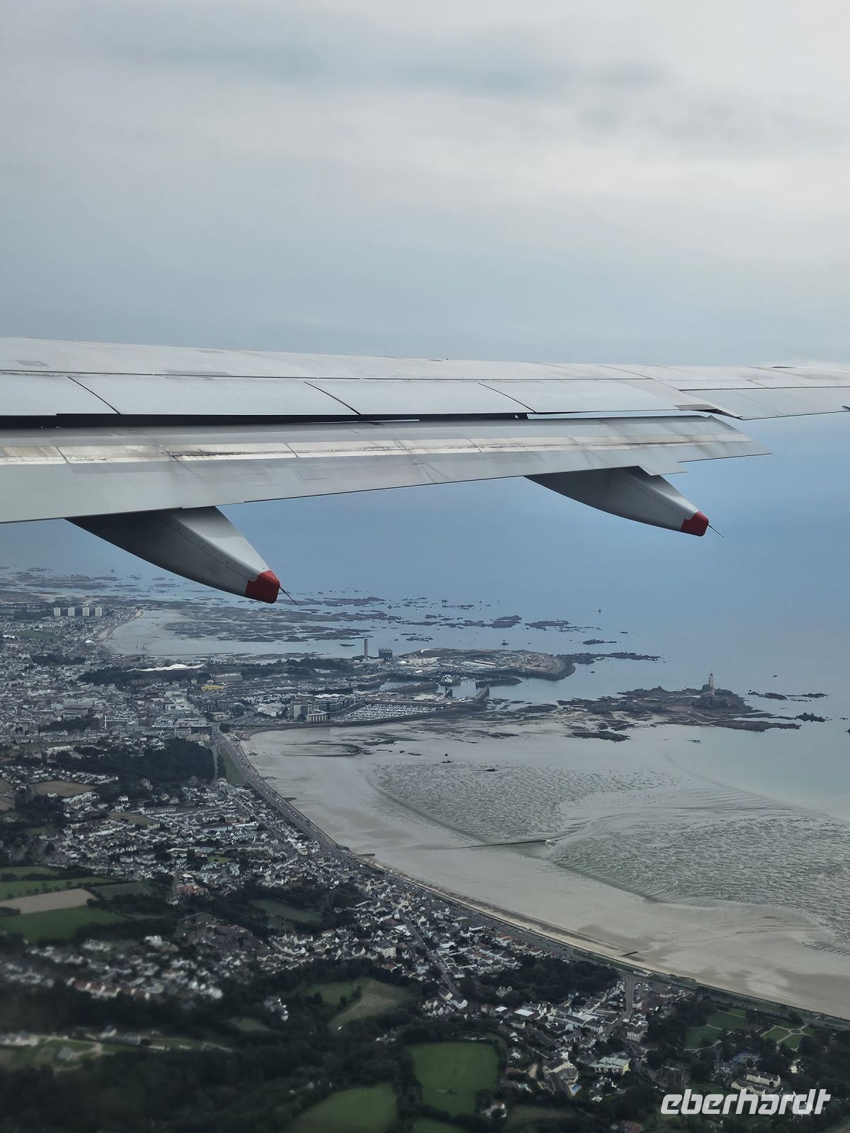 Heimflug - ein letzter Blick auf St. Helier