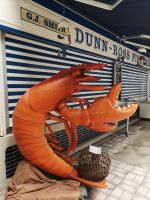 Es ist eindeutig,  was sich hinter den Rollos befindet ......( Fischhalle)