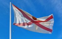 Flagge von Jersey auf Elizabeth Castle