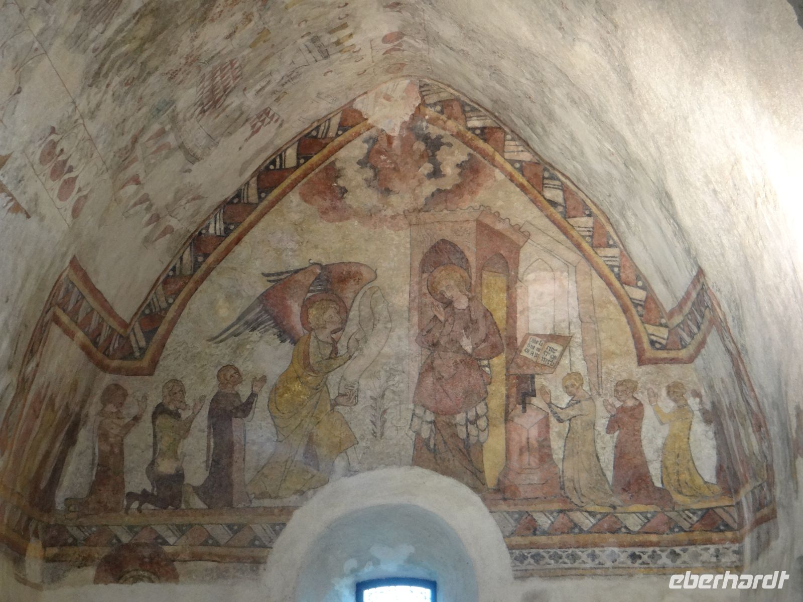 St. Brélade, die Fishermen’s Chapel mit Fresken aus dem 14. Jh. - die Verkündigung.