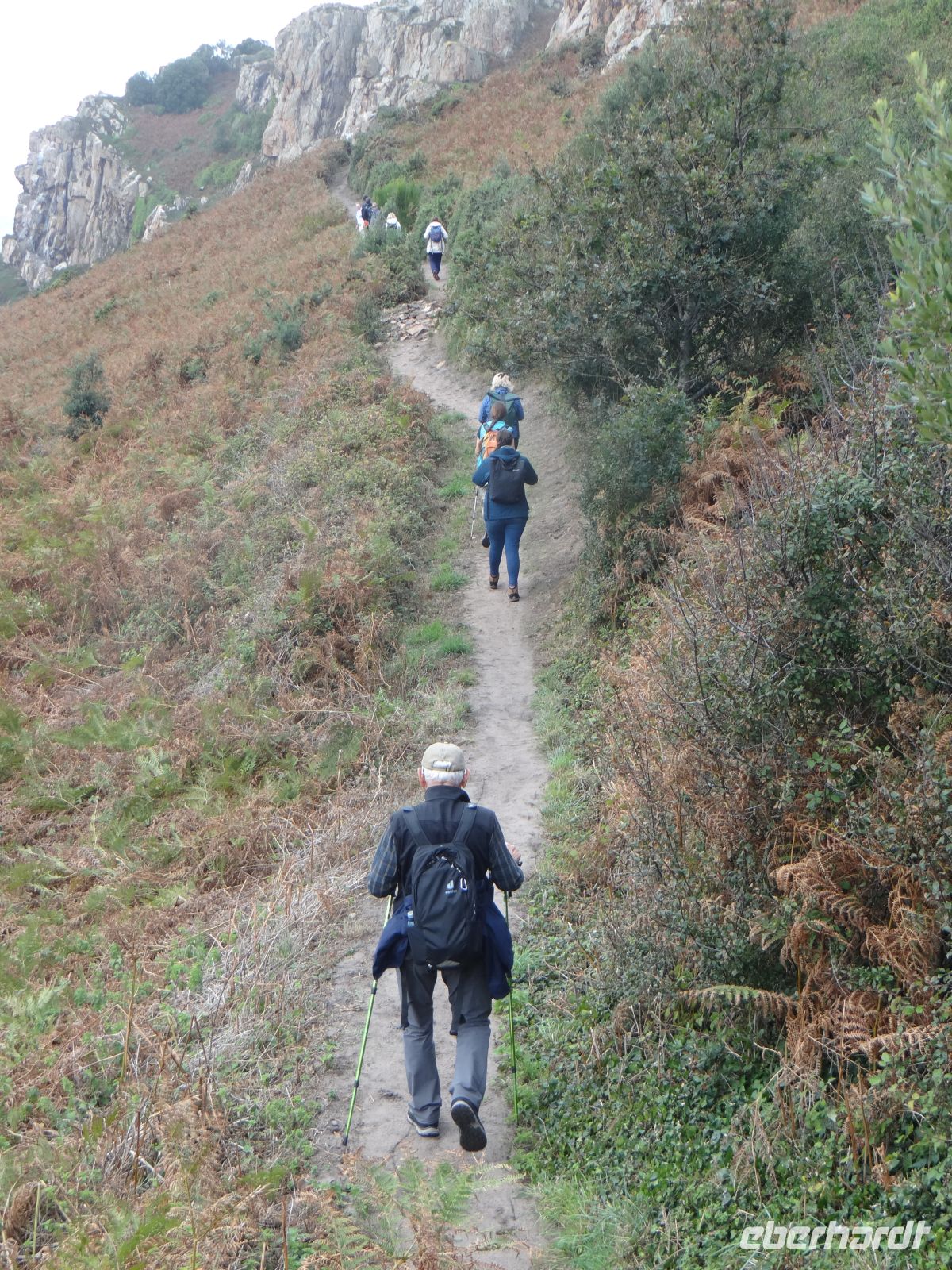 Jersey, unsere Wandergruppe auf dem Weg zum Leuchtturm.