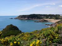 Ausblick vom Noirmont Point zur Île au Guerdain