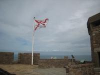 Jersey Flagge auf dem Gorey Castle