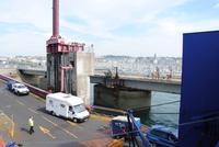 Fährhafen von St. Malo auf dem Weg zur Fähre
