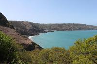 Auf Jersey, während der Wanderung an der Steilküsten im Norden Jerseys