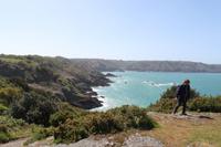 Auf Jersey, während der Wanderung an der Steilküsten im Norden Jerseys