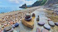 Die bunten Steine in der Boley Bay