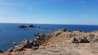 Jersey, Corbier Leuchtturm bei Flut