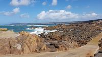 Jersey, Wanderung zum Corbier Leutturm bei Ebbe