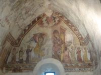 St. Brélade, die Fishermen’s Chapel mit Fresken aus dem 14. Jh. - die Verkündigung.