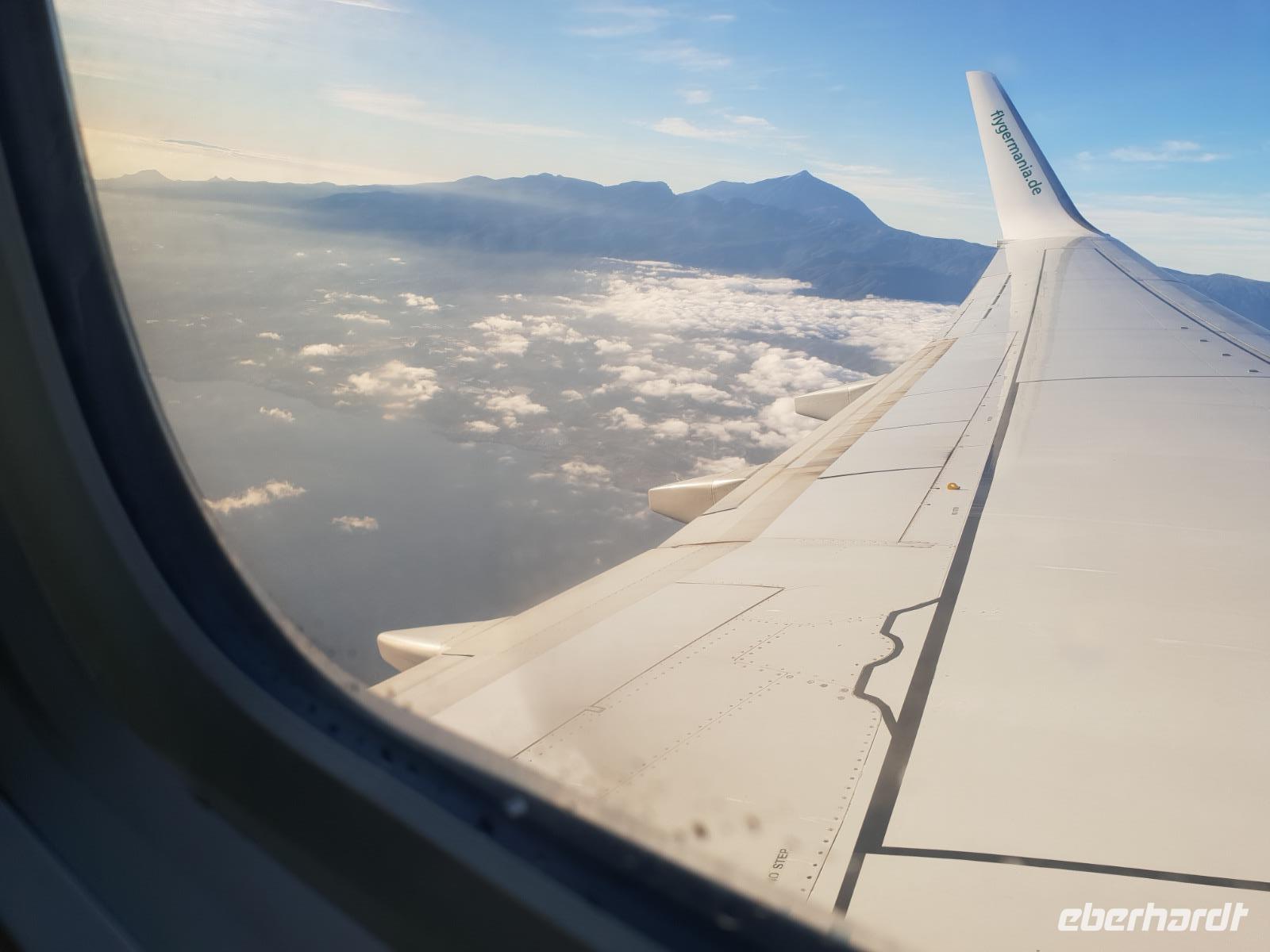 Rückflug nach Deutschland mit Teide im Hintergrund