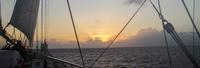 Sonnenaufgang an Deck
