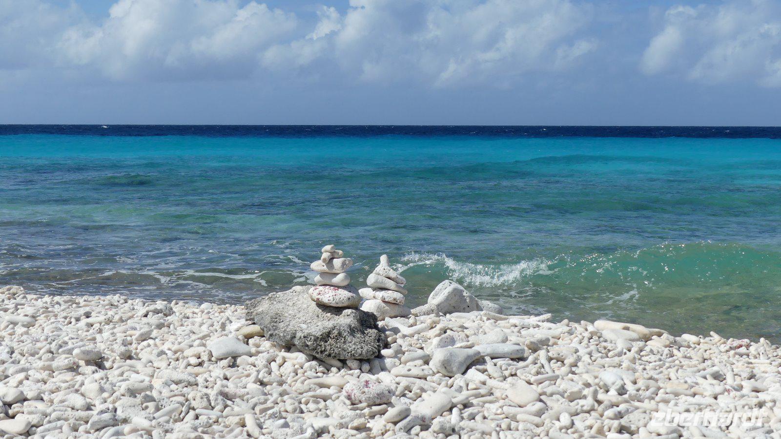 Korallensteine und Meer von Bonaire