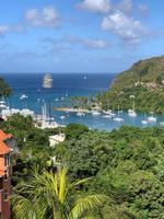 Blick in die Marigot Bay wo die Star Clipper ankert