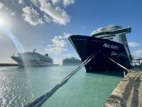 3 Schiffe heute im Hafen in Bridgetown