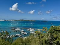 Ausblick auf Marigot Bay von Fort Louis