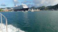 Blick auf die MS 3 im Hafen von St. Lucia