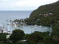 Blick auf die berühmte Marigot-Bay von St. Lucia!