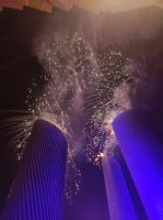 Silvester-Feuerwerk an den Lusail Towers in Doha, Katar