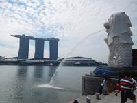 Wahrzeichen Merlion & Marina Bay Sands